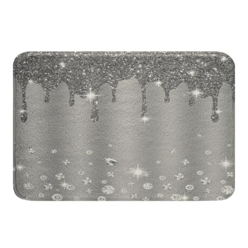 Feelyou Glitter Print Bling Bath Mat Bathroom 16" x24 Non Slip