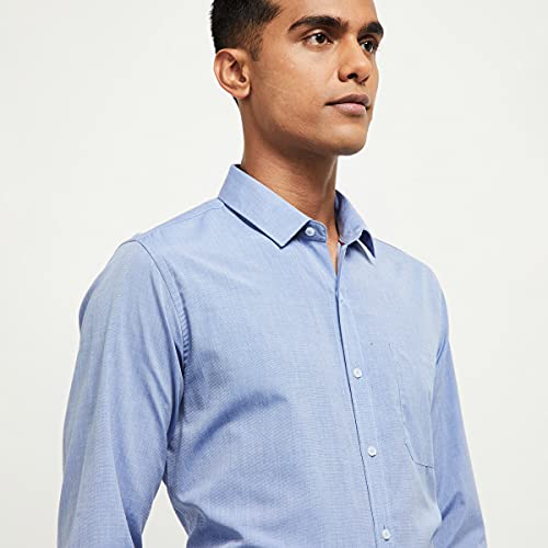 Image of Max Men's Cotton Solid Full Sleeves Regular Fit Formal Shirt
