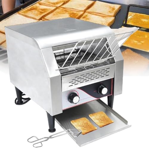 Tostadora comercial de 2 portaobsas, máquina de pan de acero inoxidable para los restaurantes de los hoteles.Alto Volumen 300 Pcs/HR, Control De Temperatura Ajustable.Electrodomésticos de cocina efici
