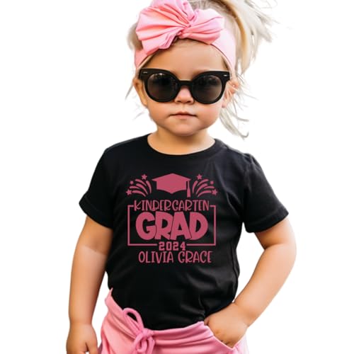 Personalized Kinder Grad Shirt, Kindergarten Graduation Shirt For Toddler Girl, Boy, Graduation Gifts For Preschoolers, 1st Grade to All Grades, Kids Graduation Shirt For Last Day Of School.