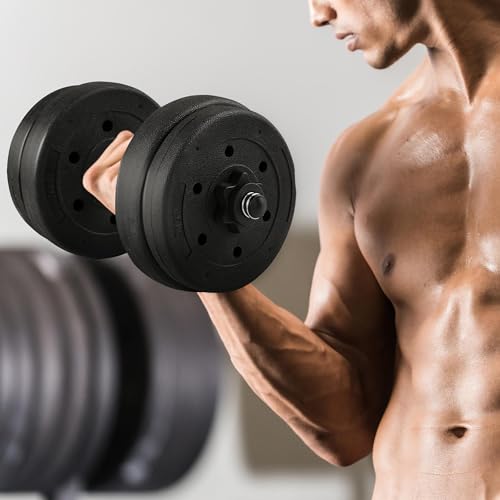 Yaheetech 30KG/25KG/20KG/15KG Adjustable Dumbbells Weight Lifting Training Set Dumbbells Set (sold as a pair) Home Gym Fitness for Men/Women - Image 3