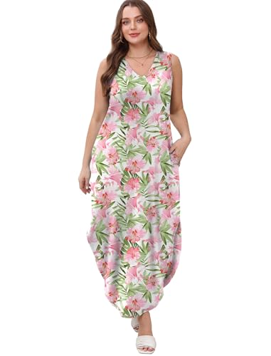 Image of Sampeel Summer Dresses Maxi Dress Vacation Beach Sundresses 2025 with Pockets