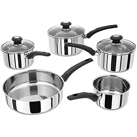 Judge Essentials 5-Piece Stainless Steel Pan Set Cover