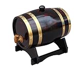 Calidad Premium: todas las barricas de madera de roble para vino se someten a pruebas de presión para detectar fugas. Barril de roble de 1.5L / 3L / 5L / 10L / 20L / 25L / 30L / 50L / 100L / 150L / 225L litros en el soporte, hecho completamente a mano, calidad garantizada.（Grandes barriles de vino ml necesitan ser personalizados (comunicación por correo)）
