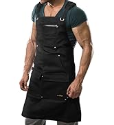 ecoZen Waxed Canvas Welding Apron with Kevlar Thread - Heat and Chemical Resistant, Fully Adjusta...