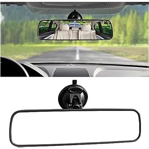 Rear View Mirror for Driving Test, E-PROUSE Car Rear View Mirror Driving Instructor Mirror Universal Suction Cup Car Interior Mirrors for Cars, SUV, Trucks (200 X 60mm)