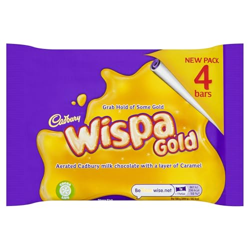 Cadbury Wispa Gold Chocolate Bar, 4 x 41g