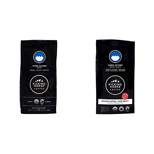 Kicking Horse Coffee, Three Sisters, Medium Roast, Whole Bean, 10 Oz - Certified Organic, Fairtrade, Kosher Coffee & Three Sisters, Medium Roast, Ground, 10 Oz - Certified Organic, Fairtrade #TOP22