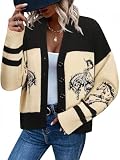 MYMORE Women's Western Cowboy Sweater Cowgirl Vintage Animal Horse Cardigan
