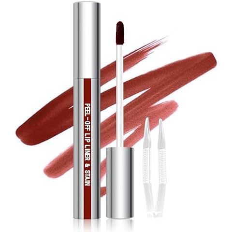 Cilrofelr Peel Off Lip Liner Stain, Long Wear Tattoo Lip Liner with Tweezer, Peel Off Lip Stain with Matte Finish, Long Lasting, Waterproof, Transfer-proof, Highly Pigmented Color (Cocoa) Cover