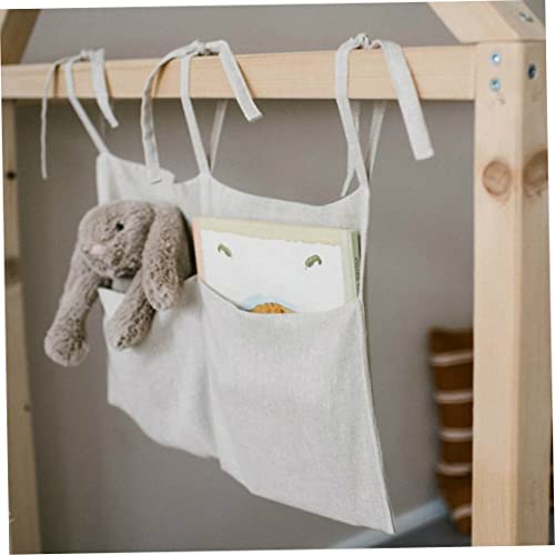 Jorzer Nappy Organisers, Hanging Storage Bag Crib Pocket Baby Bed Linen Bedside Multifunctional Organizer for Diaper Cot Toy 50.8 * 30.4cm