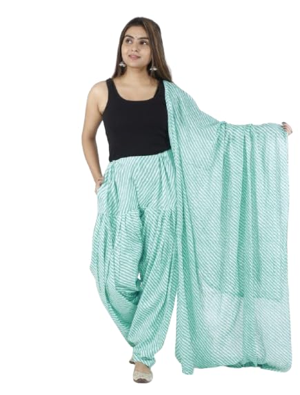 KHEEAA Fashion's Womens Cotton LEHRIYA 03 Printed Patiala Salwar with Matching Dupatta (Free Size)-picture-35