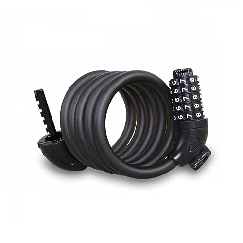 Happyyami Motorcycle Theft 5 Combination Bike Lock Steel Chain Cable Lock for Safety