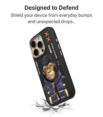 Image of Nimmy Glasses Cool 2.0 Series Case Cover for iPhone 15 Pro Max | Gorilla Design | Matte Finish | Slim Fit & Shockproof | Scratch-Resistant Back Cover (Gorilla)