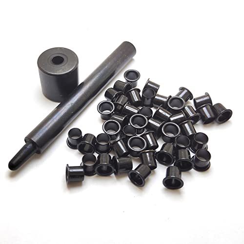 1 Set Tools with 100pcs Holster Rivets 7.1mm (.248 Length Under Flange x 1/4" Outside Diameter) Black Brass Eyelets Rivets for 0.06" Kydex Holster Making (Black Color) by SZFNSEN - Used condition - CA$38.53