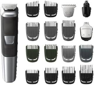 Philips Norelco Multigroomer All-in-One Trimmer Series 5000, 18 Piece Mens Grooming Kit, for Beard Face, Hair, Body Hair Trimmer for Men, No Blade Oil Needed, MG5750/49