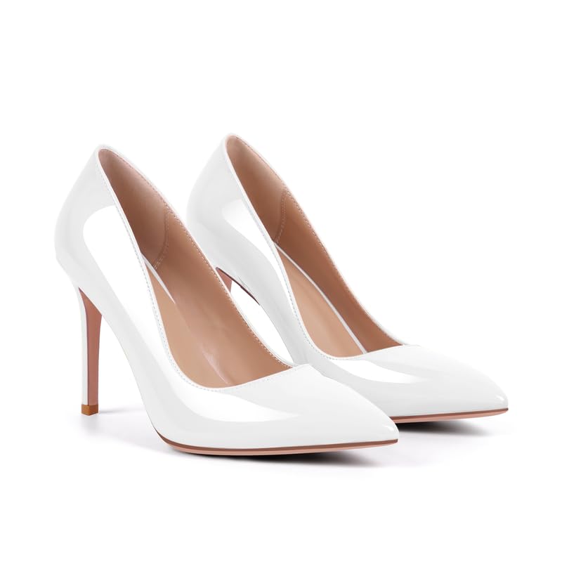 Image of Women's Stiletto High Heels Pumps for Women-4IN Pointed Toe Classic Pumps for Dress Party Wedding Evening Date Night Sexy Slip-On Shoes