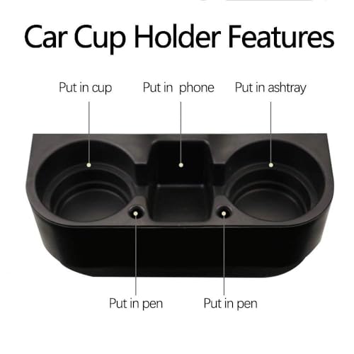 Heart Horse Cup Holder Portable Multifunction Vehicle Seat Cup Cell Phone Drinks Holder Box Car Interior Organizer (Black) - Image 3