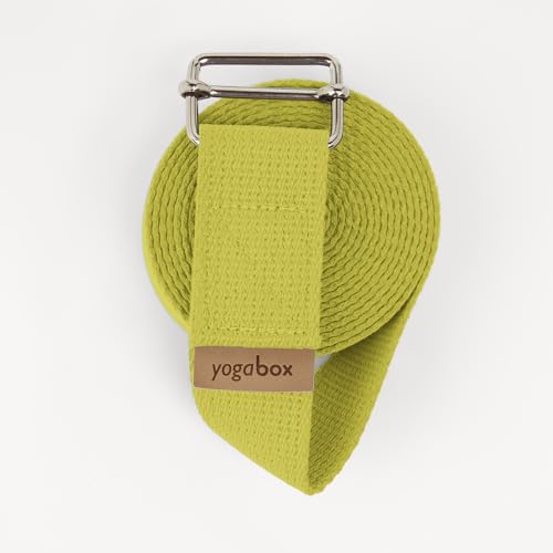 Yogabox Yogagurt Asana Belt Made in Germany aus 100% Baumwolle, Schiebeschnalle aus...