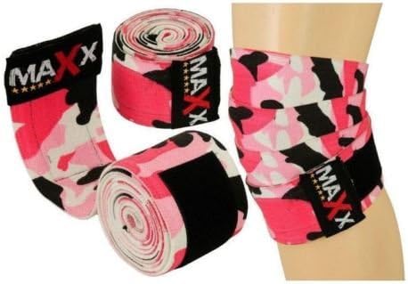 WEIGHT LIFTING POWER LIFTING KNEE WRAPS KNEE SUPPORT BANDAGE PINK CAMO