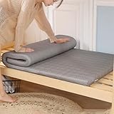 High Density Foam Mattress Pad, 5cm Thick Firm Memory Foam Mattress Topper, with Skin Friendly Washable Cover Ventilated Futon Mattress Pad(Gray,Full/120x200cm)