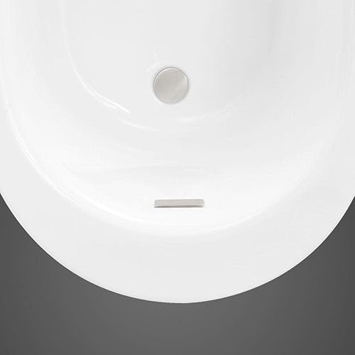 Miniatura 7 de Ove Decors - Tina de remojo en blanco brillante con desagüe cromado y desbordamiento de residuos