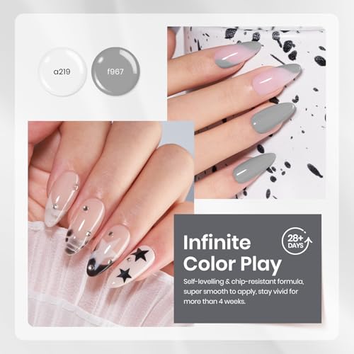 Image of Beetles Grey Gel Polish Set, Soft Eclipse Collection, 6 Colors