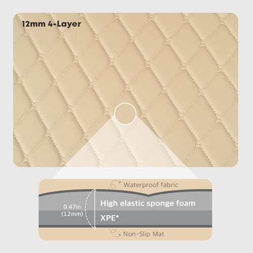 Image of MomnLittle Car Seat Cover 2 Pack Waterproof Non-Slip Car Seat Protector Mat for Child Safety Car Seat (2 Pack Beige)