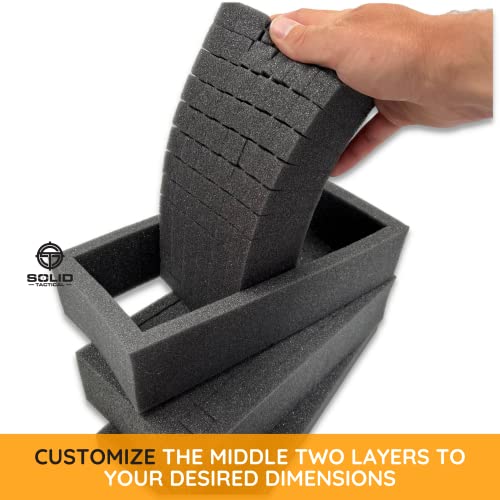 Solid Tactical Ammo Box Foam Insert - Custom Foam Liner for 50 Cal M2A1 Metal Ammo Storage Boxes