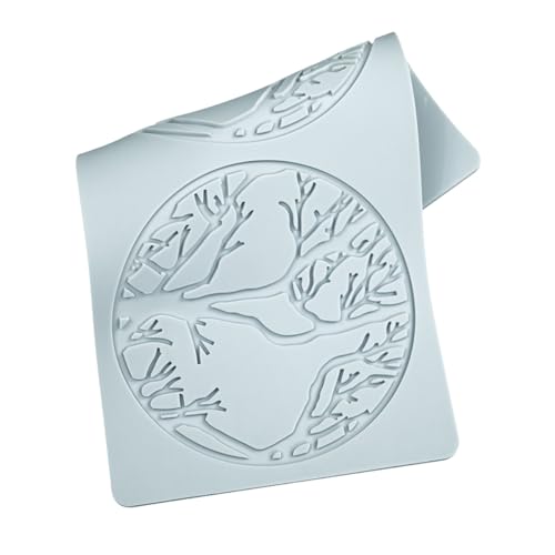 TUKE Leaf Molds DIY Ring Tree Forest Silicone Baking Molds Tuile Molds, Hollow 3D Fondant Lace Chocolate Candy Molds for Baking (Tree Forest G 10.36x5.32x0.12inch)