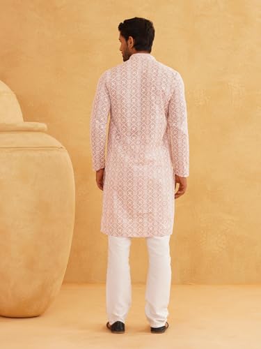 Sojanya (Since 1958 Men'S Ethnic Motifs Embroidered Regular Thread Work Cotton Long Kurta4