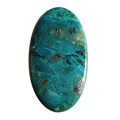 Pierre précieuse de chrysocolle bleue cabochon ovale lisse poli de qualité supérieure