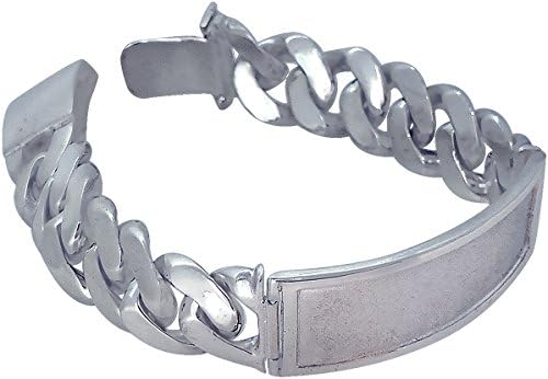 eJewelryPlus 16 mm Heavy Sterling Silver Miami Cuban Link ID Bracelet Handmade in USA 8 Inches 80 Grams Solid 925 Silver Custom Handmade Box Lock