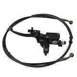 WOOSTAR Linker Hydraulischer Hinterer Bremszylinder Bremshebel mit Kabel Ersatz für 50ccm 70ccm 90ccm 110ccm 125ccm 150ccm ATV Quad Moped Roller Dirt Pitbike