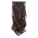 SWACC Women 20 Inches Curly Full Head 7 Separate Pieces Heat Resistance Synthetic Hair Clip in Hair Extensions (Chestnut Brown-6#)
