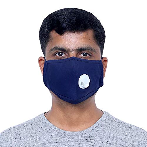 Happy Happy US exported fabric Face mask/pollution mask protection Health for Complete face protection, All purpose All men and women (pack of 4)(colour-Navy Blue)