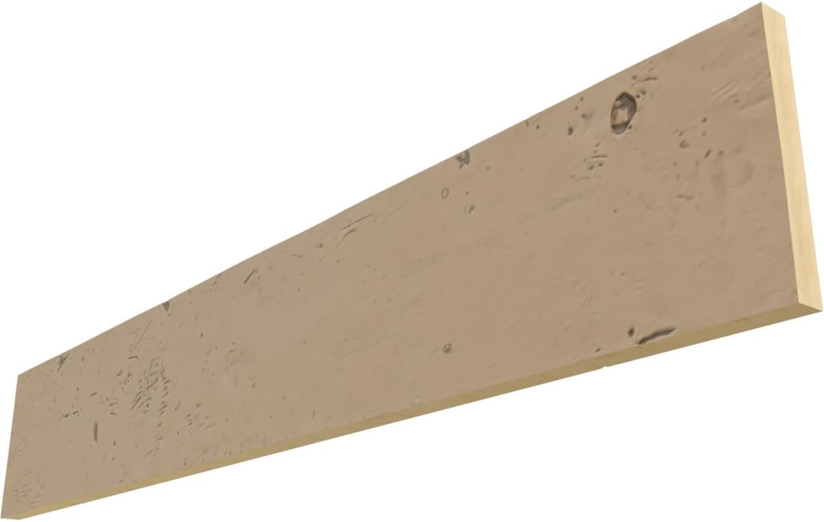 Ekena Millwork BMKPS1C0120X010X144AL 1-Sided Knotty Pine Endurathane Plank Faux Wood Beams, 12-in. L, Almond