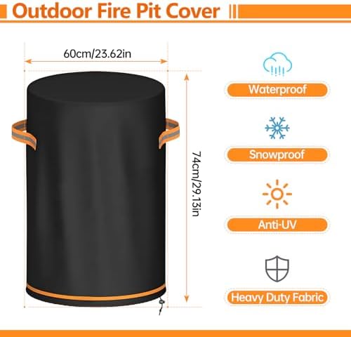 Fire Pit Cover for Ninja Fireside 360 Outdoor Heater & Fire Pit, Waterproof and Windproof Firepit Accessories, UV & Tear Resistant (Cover Only) - 1