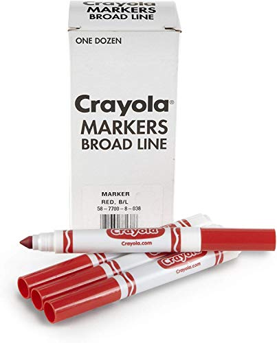 Crayola Red Markers, Broad Line Markers, Refill, 12 Count