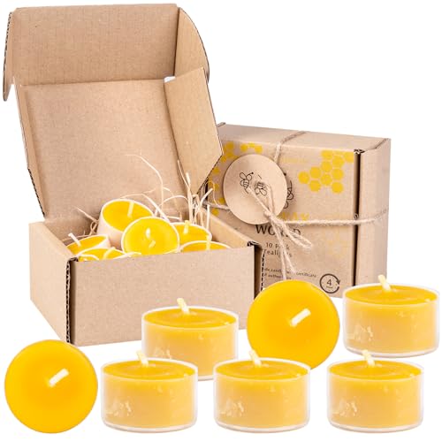 BeesWax World Teelichter aus 100 % natürlichem Bienenwachs |...