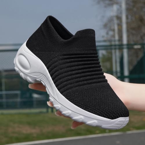 Image of Non Slip Work Shoes Women, Slip On Sneakers Women,Work Shoes Walking Gym Nurse Mesh Casual Fashion Sneakers Comfort Breathable Lightweight