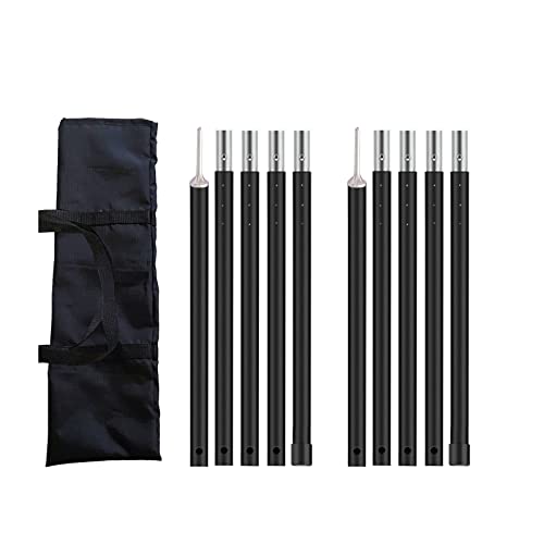 Telescoping Tent Poles, Adjustable Tarp Poles Camping Portable Tent Poles For Trap Sun Sails Canopy Awning Shelter Backpacking Hiking Set Of 2 (Black Aluminum - 85In) #TOP24