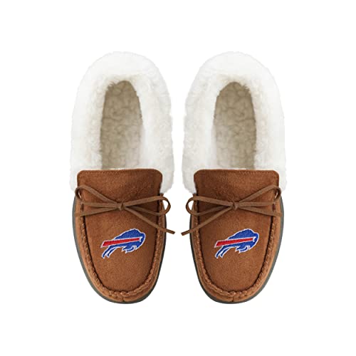 Image of FOCO Womens NFL Team Logo Tan Moccasin Slippers