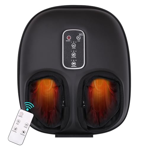 Image of H&B Luxuries Foot Massager with Heat, Shiatsu Feet Massager with Multi-Level Setings & Remote Controller, Effective Relaxation.Compact Size for Home or Office Use, Ideal for Women Mom.