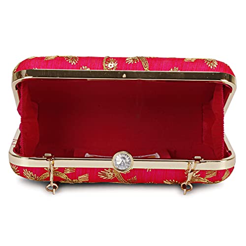Image of LONGING TO BUY Hand Crafted Designer Box Clutch - Zari Embroidery For Women