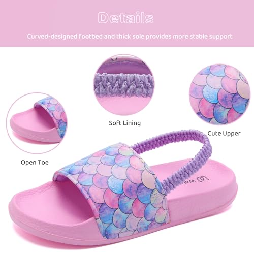 WateLves Toddler Boys Girls Slides Sandals for Swim Beach Kids Water Shoes Casual Summer Slippers4