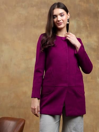 Image of KOTTY Womens Cotton Blend Standard Length Elegant Style Coat - Classic Style with Modern Detailing