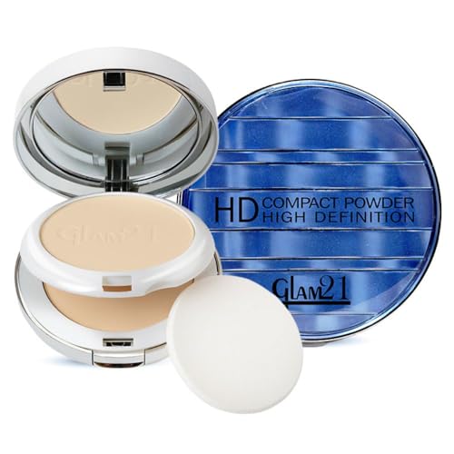 Image of Glam21 inch2 In 1 inch HD Compact Powder | Oil-Free Formula | 12 Hrs Long-Lasting Freshness | Natural Matte Finish | Smooth, Lightweight & Buildable Coverage for Daily Face Makeup, 18gm-Fair Light -04