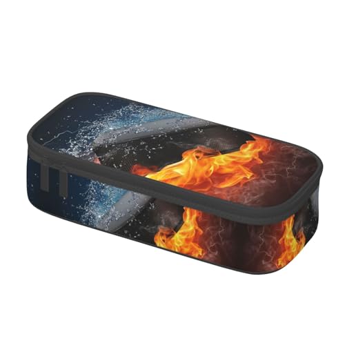 Image of Hockey Sport Pencil Case Big Capacity Storage Pencil Pouch Stationery Bags With Zipper Portable Pen Holder Box Organizer For Boys Girls Teens Student College School Office Supplies