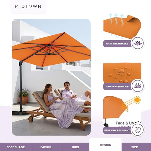 Image of Midtown Umbrellas Grande Square - 9 x 9 Ft Cantilever Umbrella